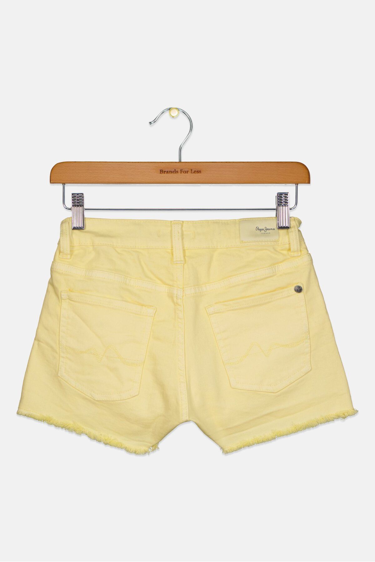 Pepe Jeans-Kids Girl Plain Denim Shorts, Yellow 2