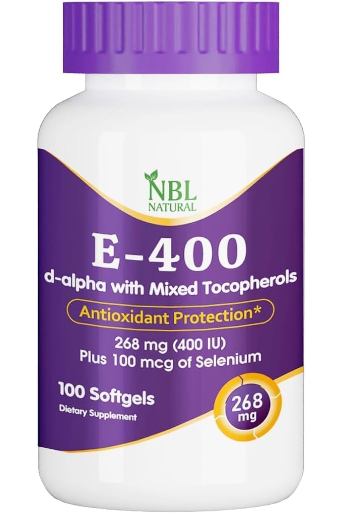 NBL Natural-Vitamin E-400 Mixed Tocopherols & Selenium 100 softgel 1