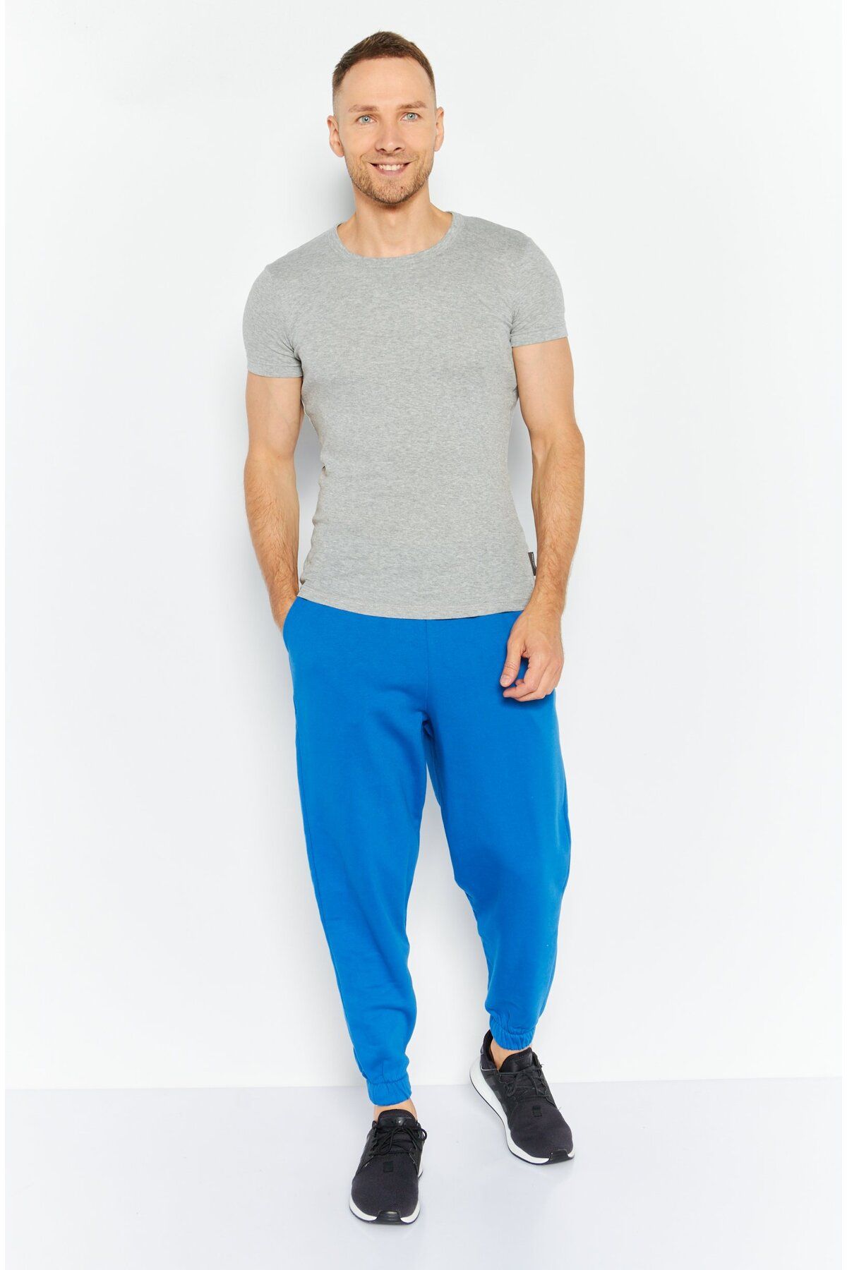 Asos Design-Men Oversized Solid Drawstring Jogger Pants, Blue 4