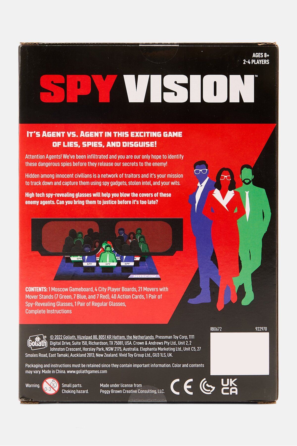Goliath-Spy Vision Arrest The Spies Using Spy Revealing Glasses Strategy Board Game, Red 2
