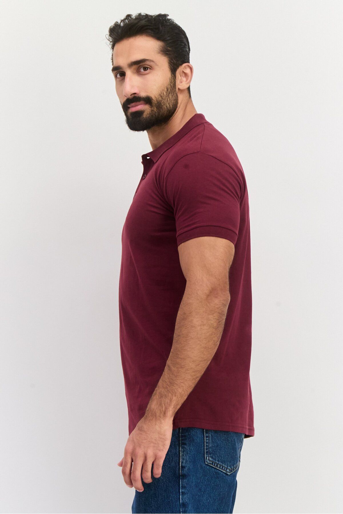 Brave Soul-Men Regular Fit Solid Short Sleeves Polo Shirt, Maroon 2