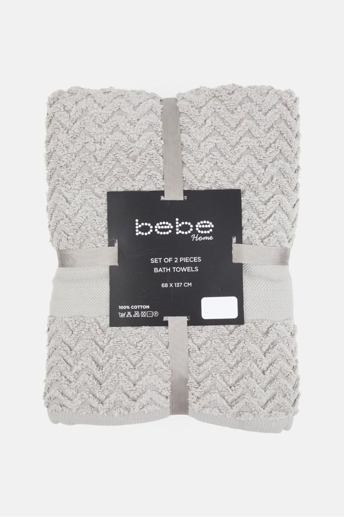 Bebe-2 Pc Bath Towel, Grey 2