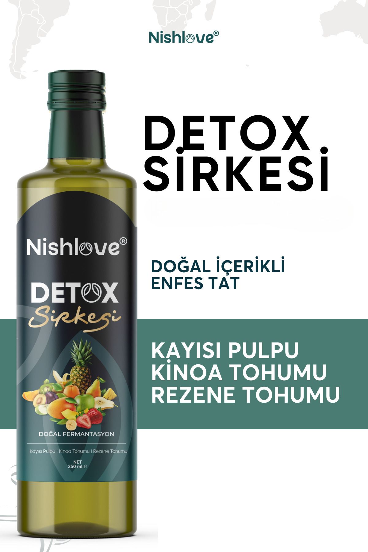 NİSHLOVE Mumiyo Detoks Form Sirkesi Zince Tutma 250 ml