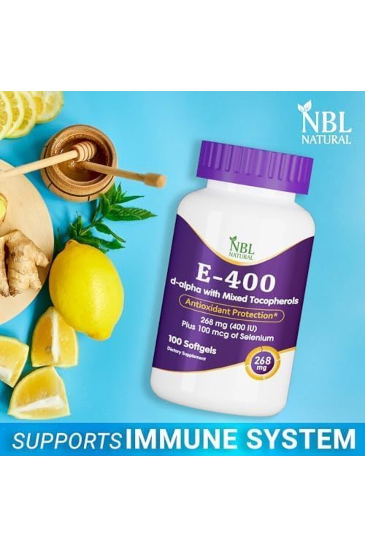 NBL Natural-Vitamin E-400 Mixed Tocopherols & Selenium 100 softgel 7
