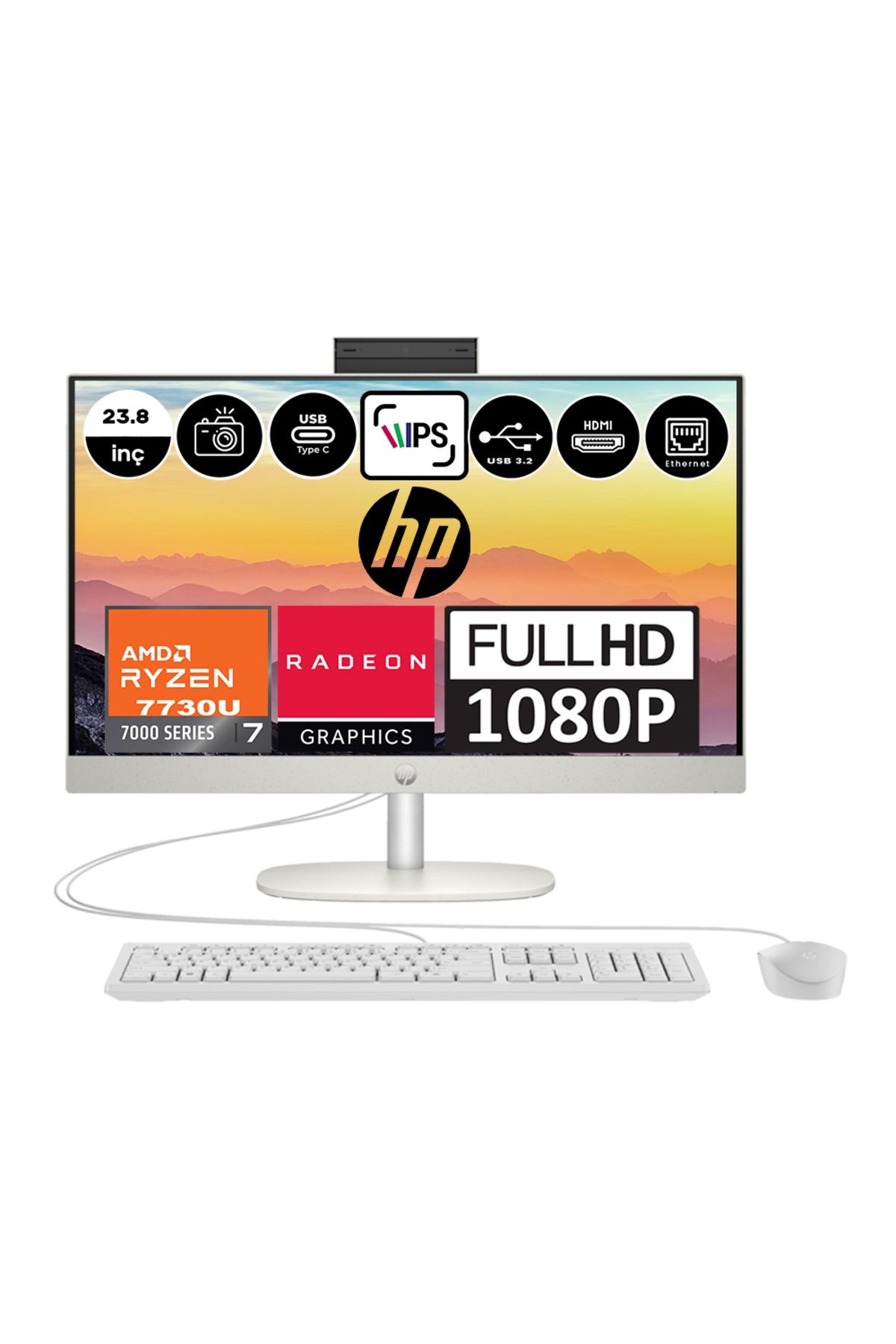 HP 245 G10 Ryzen 7 7730U 8gb 1tb SSD Freedos 23.8" Fhd IPS Beyaz 9H6V1ETF02+ZETTABELLEK