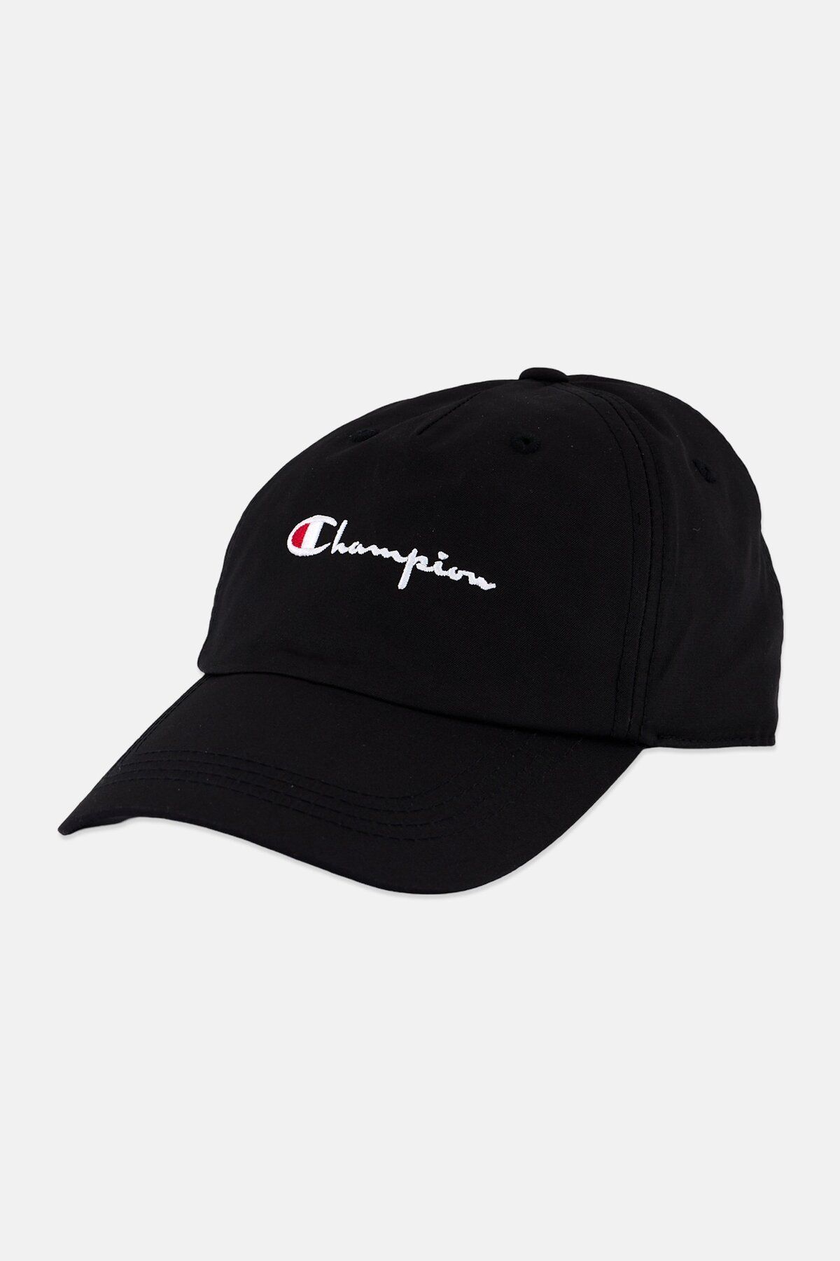 Champion-Men Embroidered Logo Velcro Closure Baseball Cap, Black 1