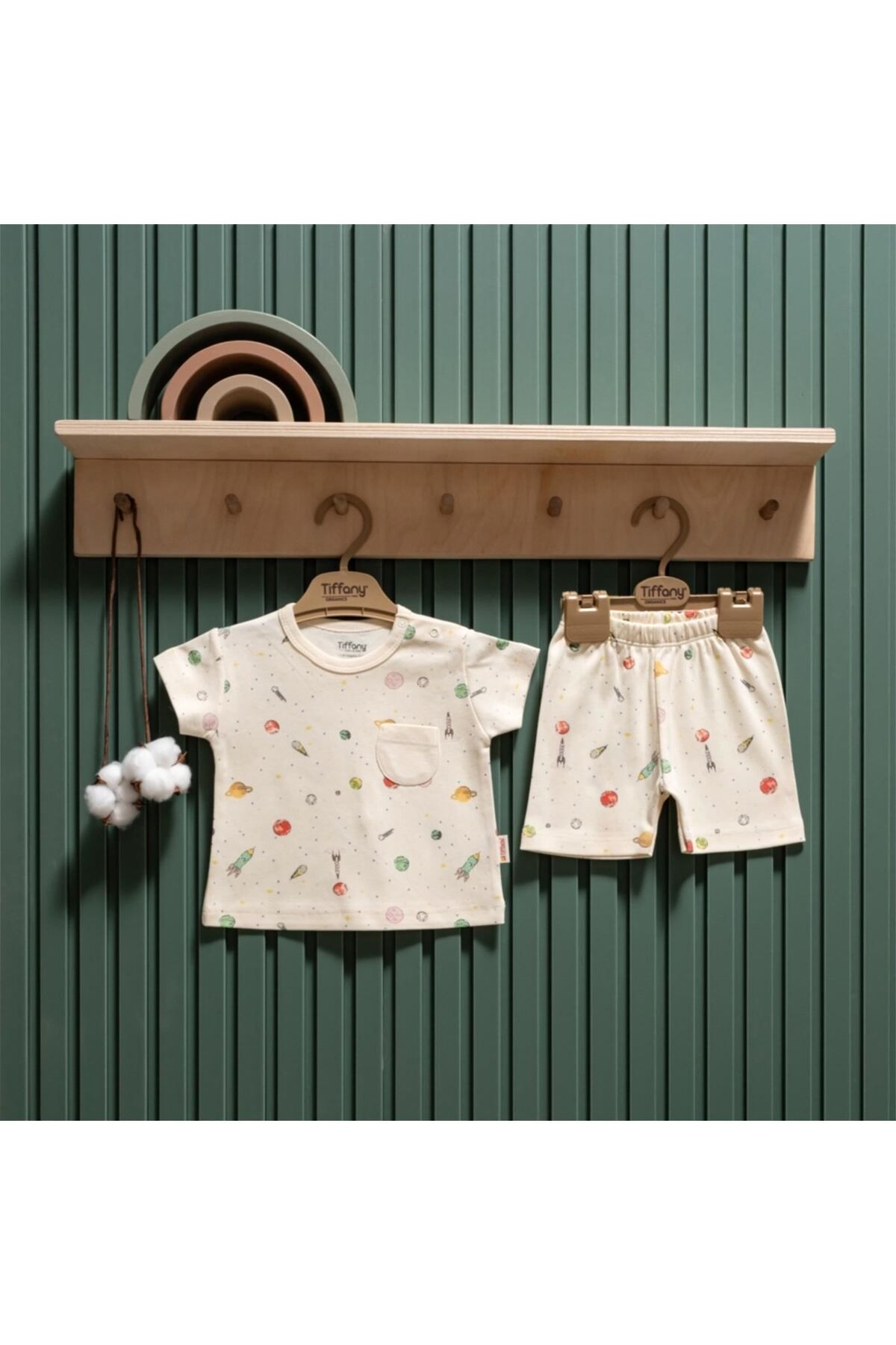 Tiffany-Space Theme Baby Shorts Set - Ecru 44104 1