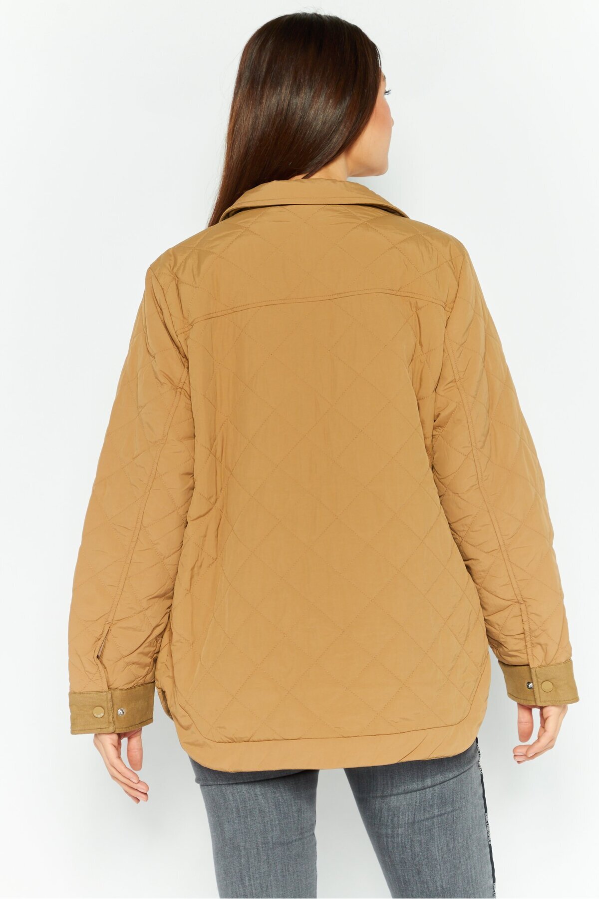 Lacoste-Women Quilted Puffer Jacket, Tan 4