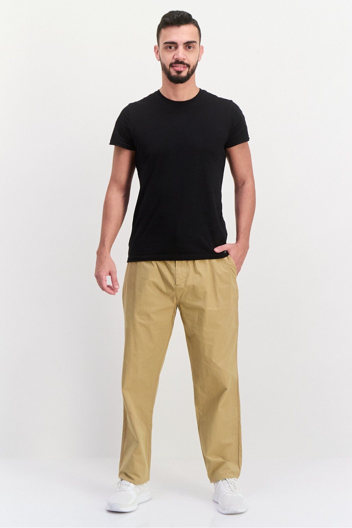 Scotch & Soda-Men Tapered Fit Solid Fave Chino Pants, Khaki 2