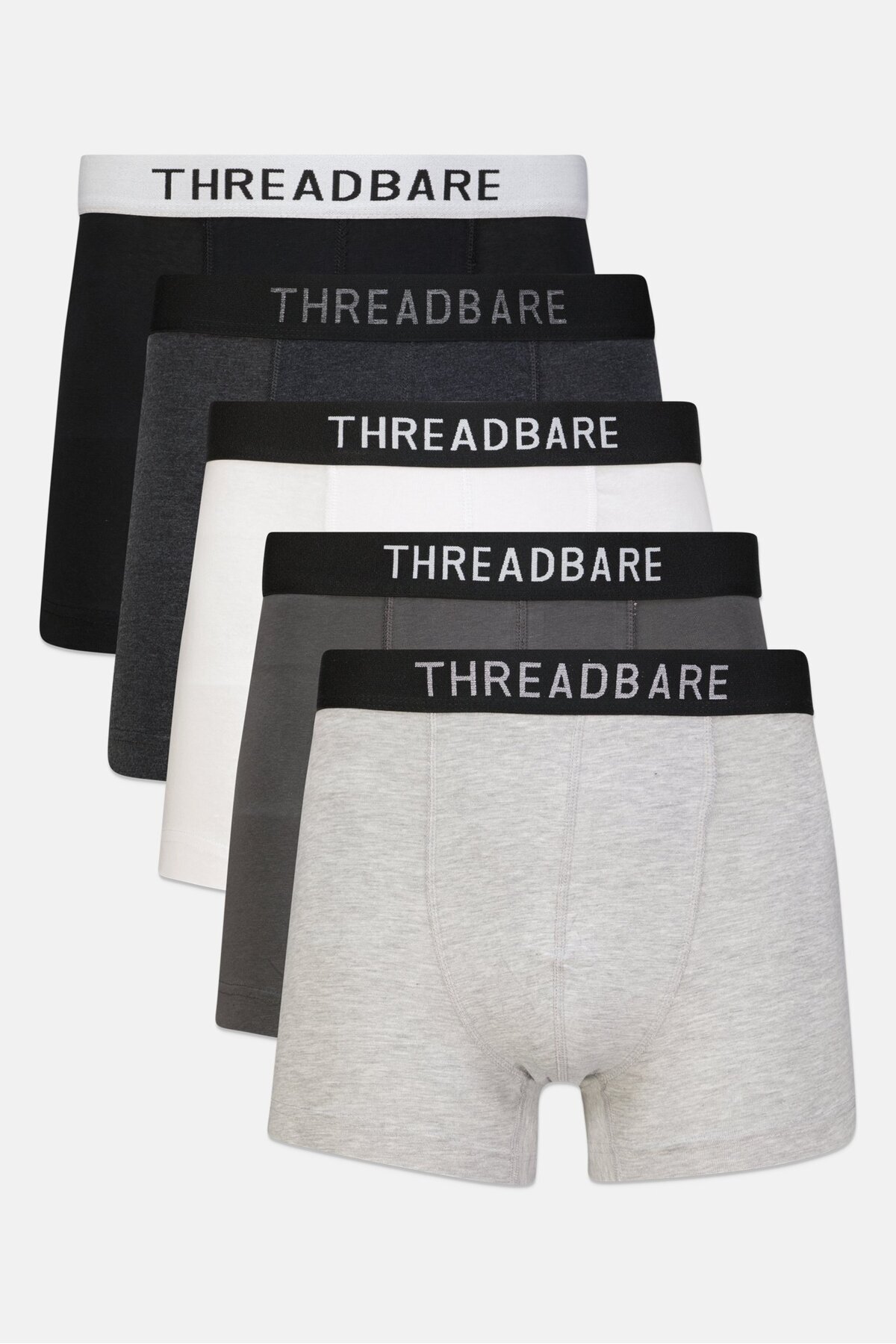 Threadbare-Men 7 Pc Brand Logo Hipster Briefs, Black 1