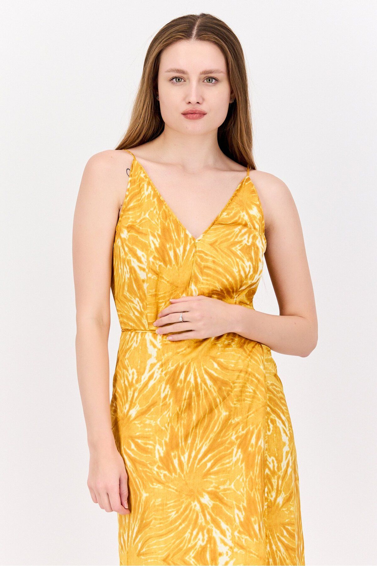 Scotch & Soda-Women Allover Print Midi Dress, Dark Yellow 2