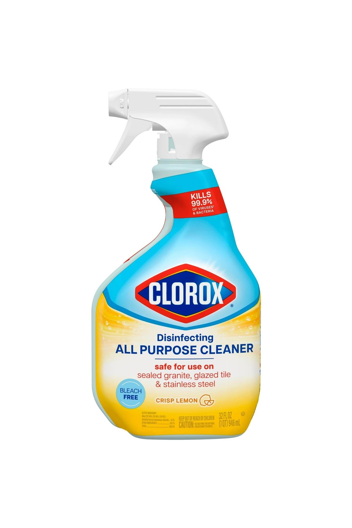 Clorox Disinfecting All Purpose Cleaner Bleach Free Crısp Lemon Çok Amaçlı Temizleyici 946 ml