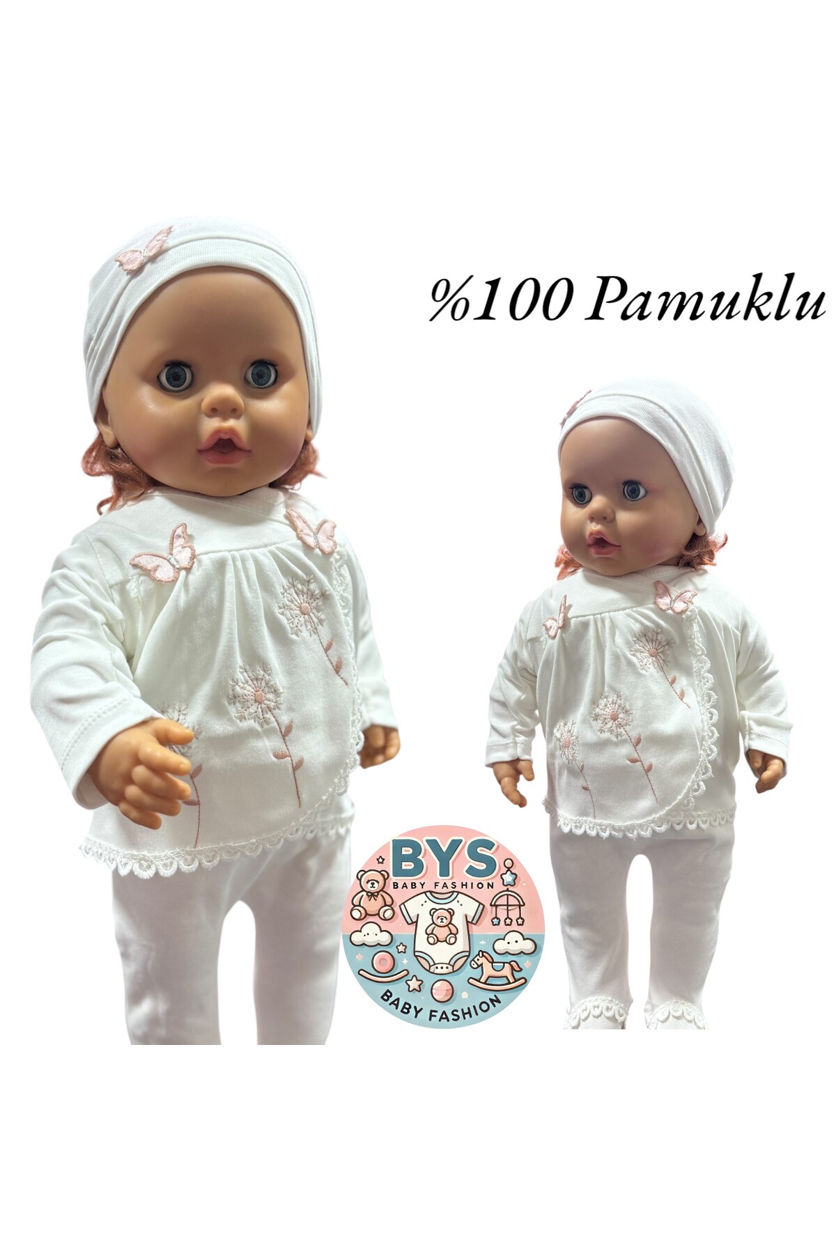 BABY ZUHU 10' Lu Lüks Kız Bebek Pamuklu Hastane Çıkış Seti / Yenidoğan Kız Bebek Kıyafeti /doğum Hediyesi fotoğrafı 4 (önizleme)