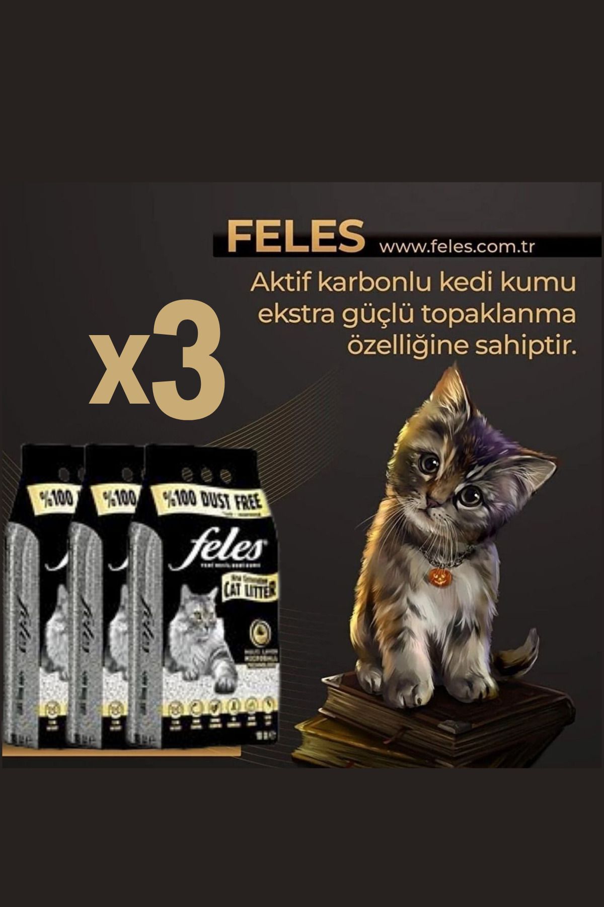 SOCHE MASWA FELES TOZSUZ KEDİ KUMU 10 LT X 3 ADET (DOĞAL, AKTİF KARBONLU)