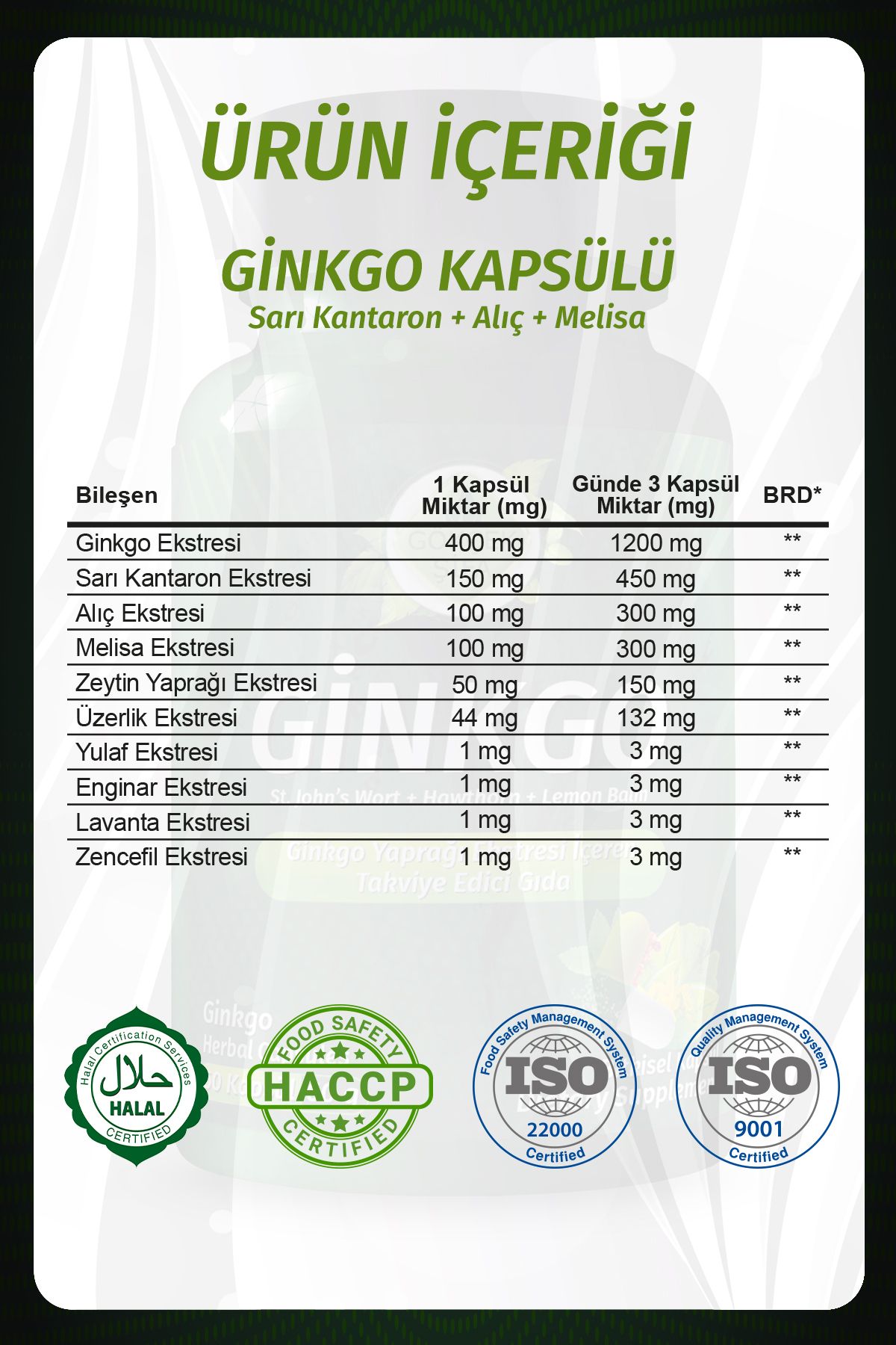 Gökçek Şifa-Ginkgo Biloba Capsule - X 2 3
