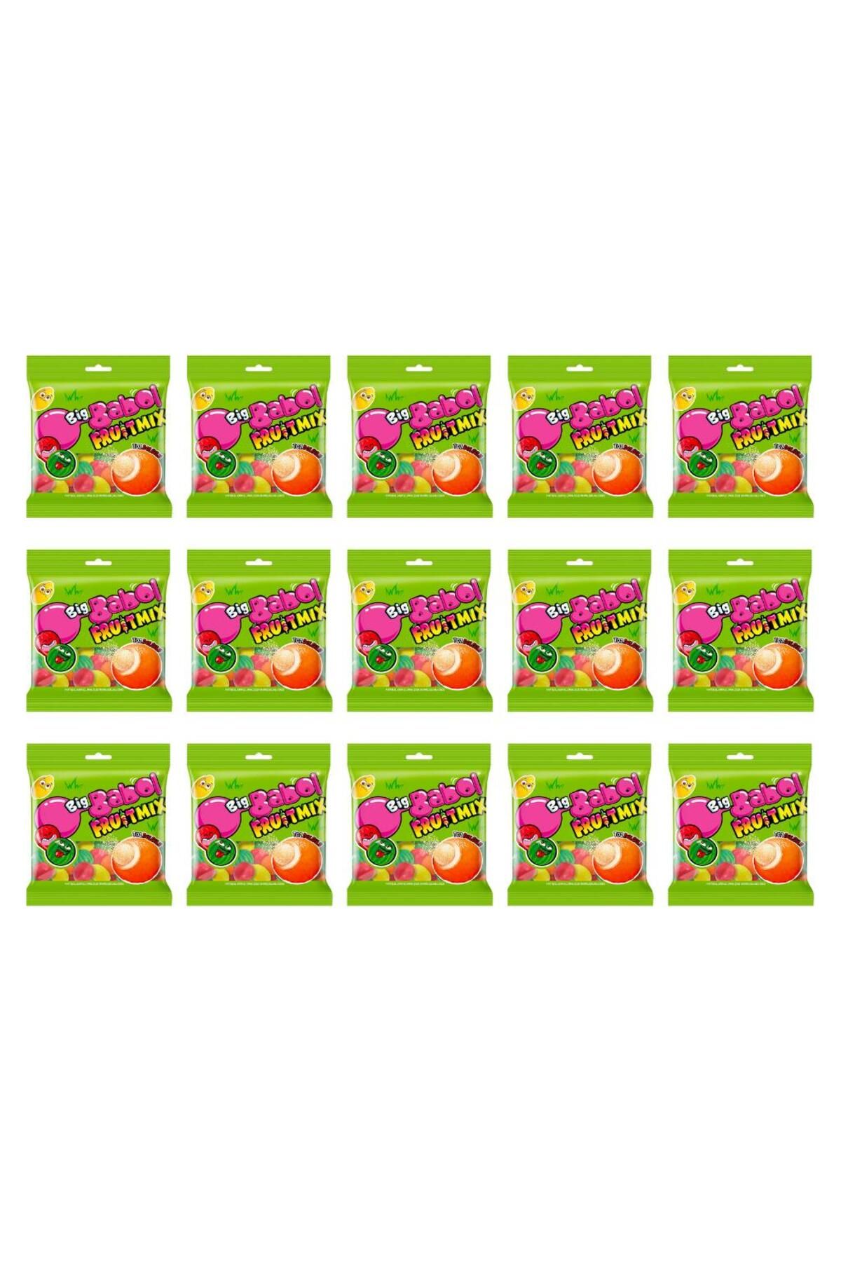 Big Babol Fruit Mix Toz Dolgulu Sakız 80 gr x 15 Adet