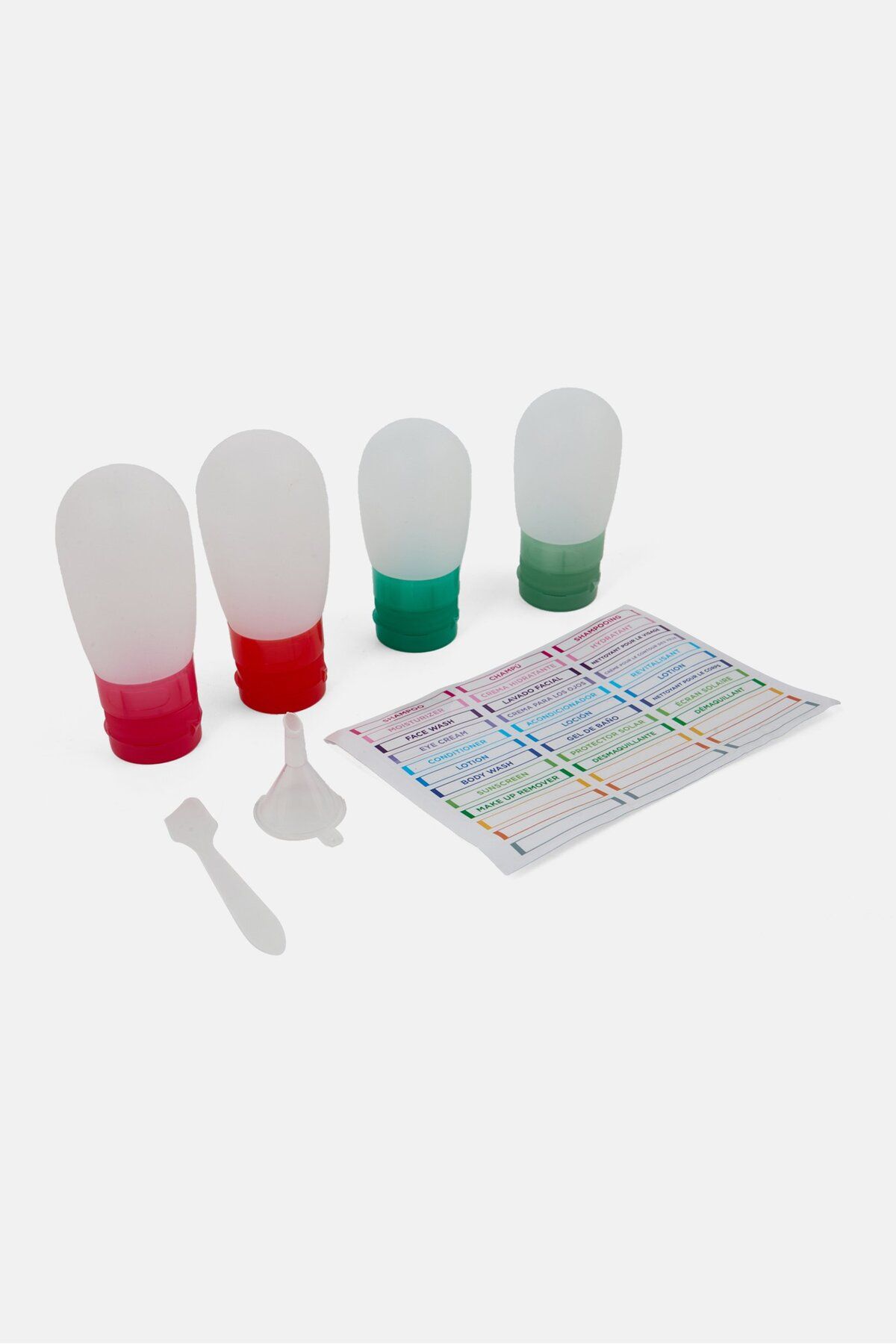 Miamica-4 Piece Silicone Travel Bottle Set, White Combo 4
