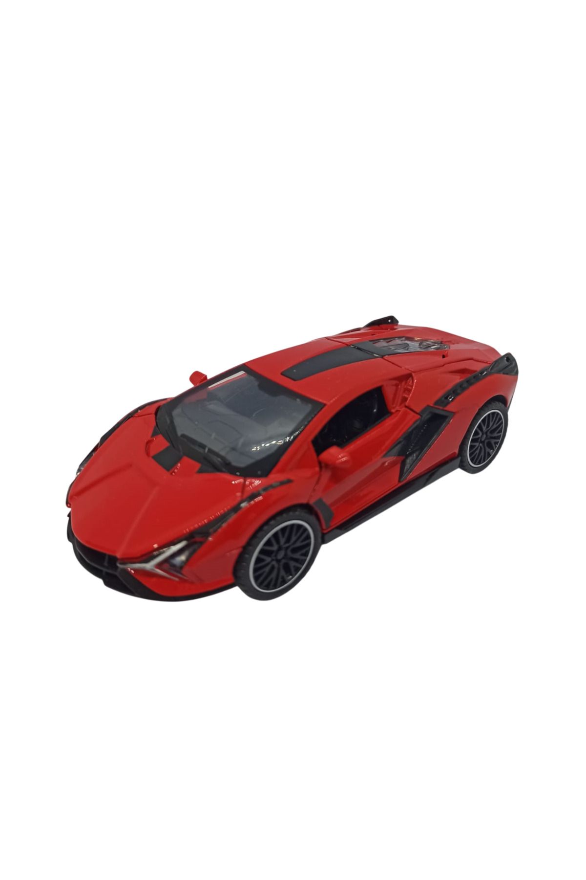 Daily Bazaar Diecast, Metal Oyuncak Spor Araba KIRMIZI Çek Bırak 15 Cm (Üç Kapısı Açılır)