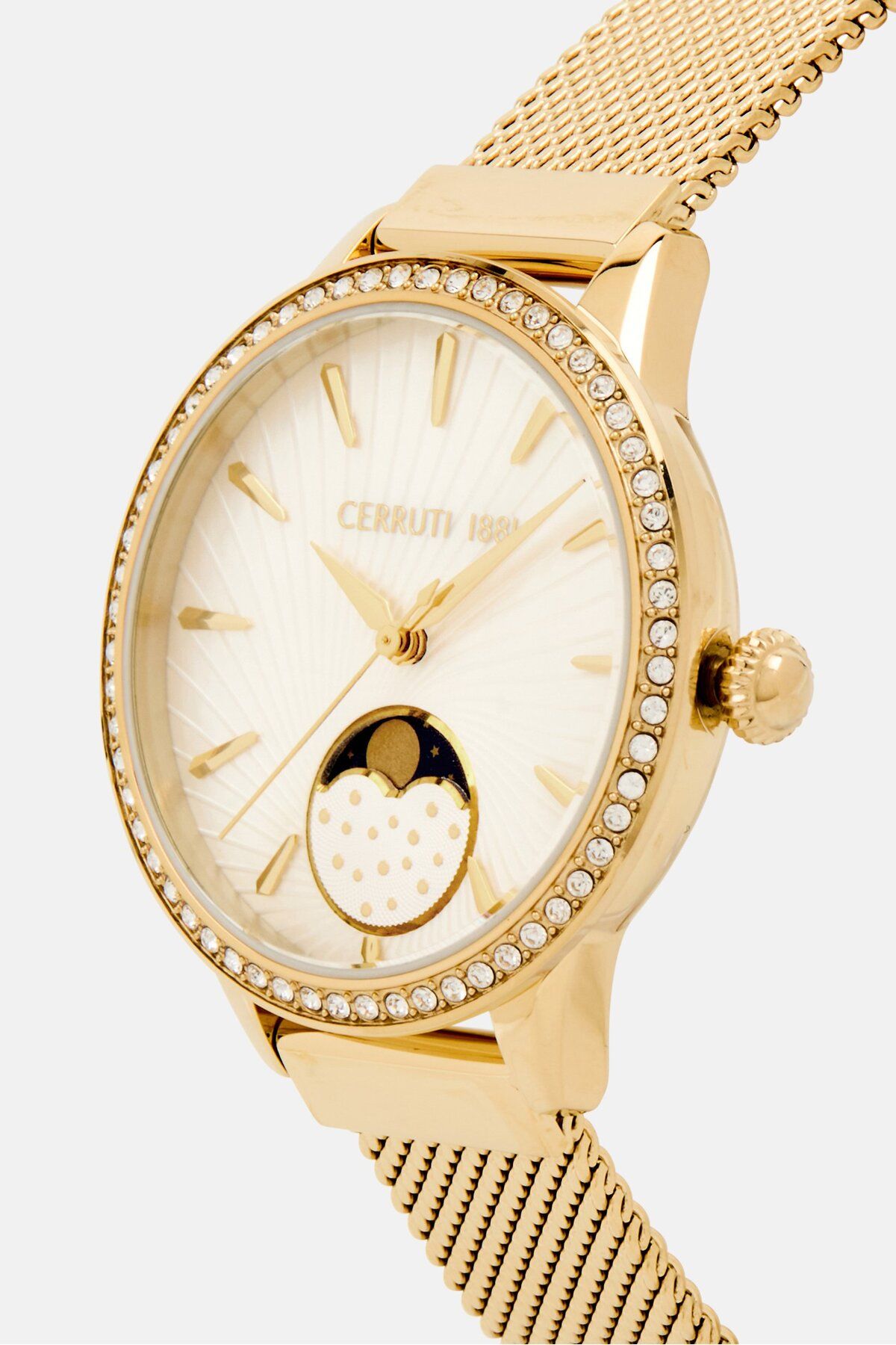 Cerruti 1881-ساعة نسائية أنالوج من الفولاذ المقاوم للصدأ مقاس 32 مم، باللون الذهبي 4
