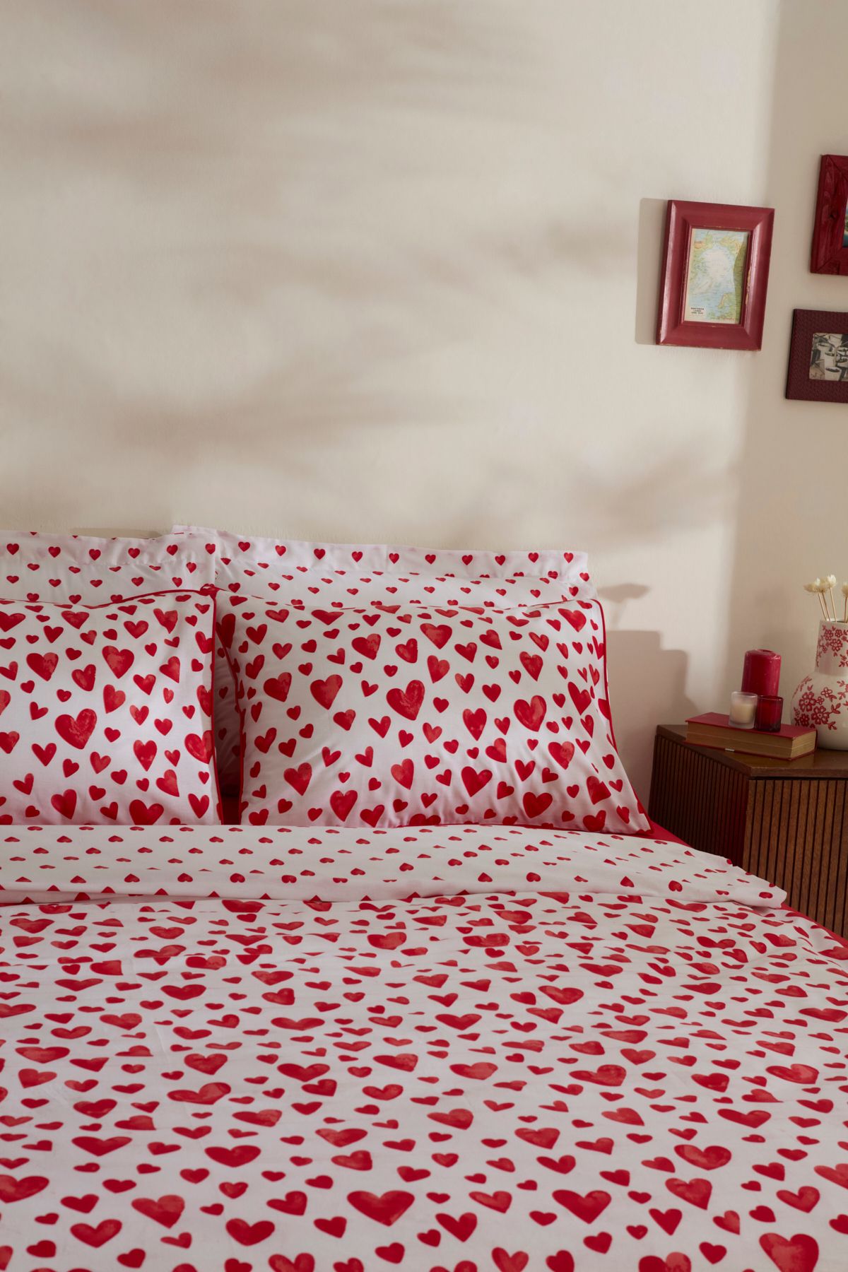 Karaca Home-Amour Bliss Red Double 100% Cotton Bedding Set 5