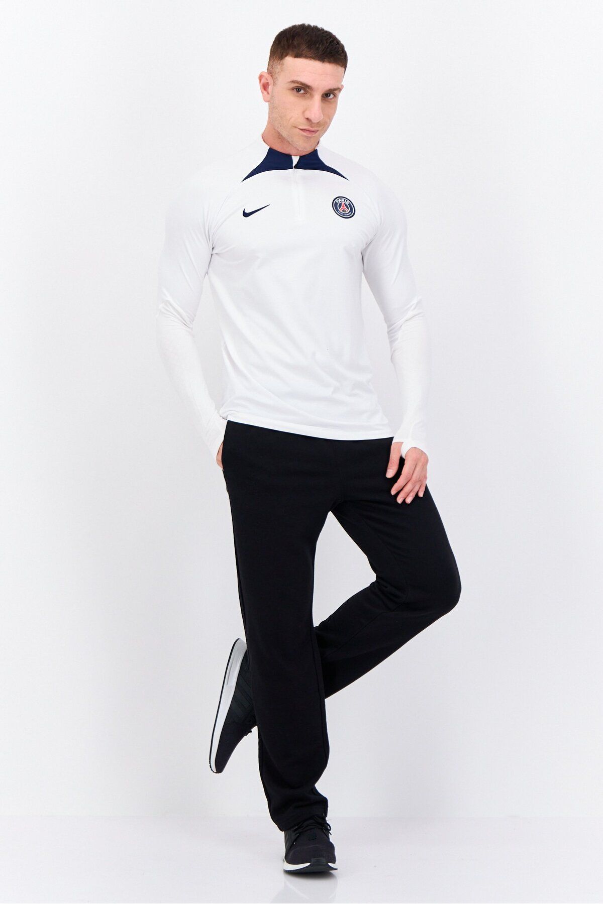 Nike-Men Slim Fit Long Sleeves Training Jersey, White 4