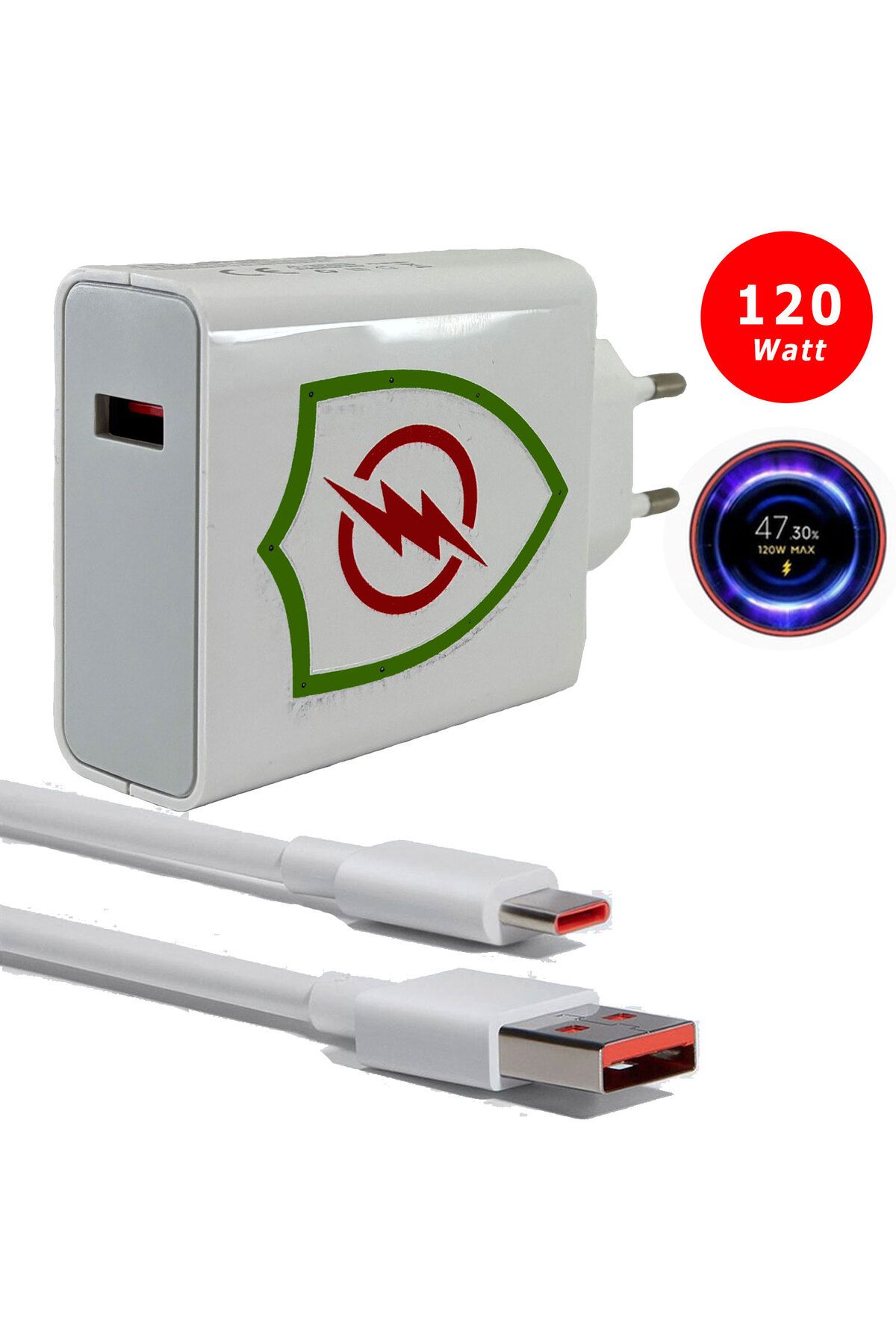 karleader 120 Watt Hızlı şarj Aleti ve USB Kablosu Turbo Şarj Yazısı Çıkar Xiaomi