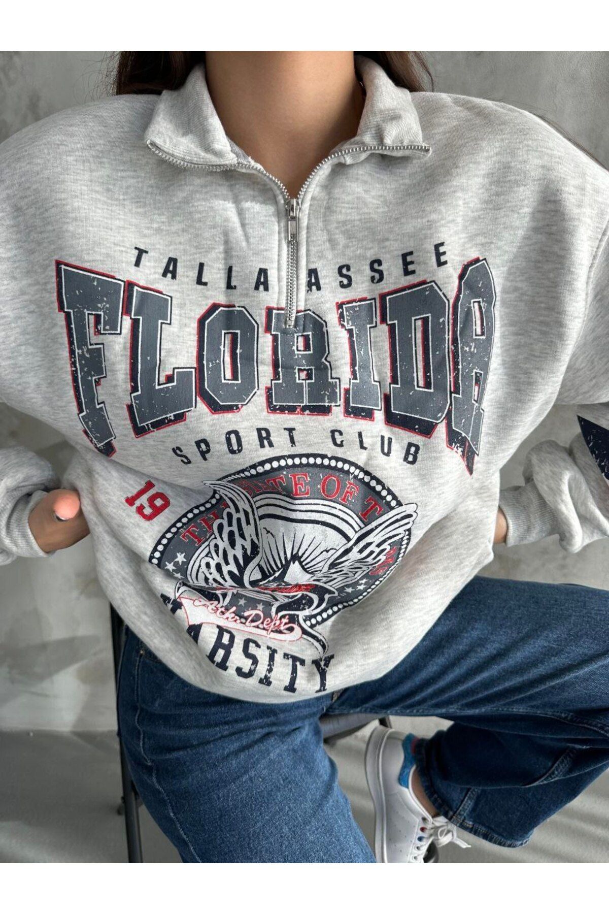 KTN Shop Gri Sweatshirt "Florida Sport Club"