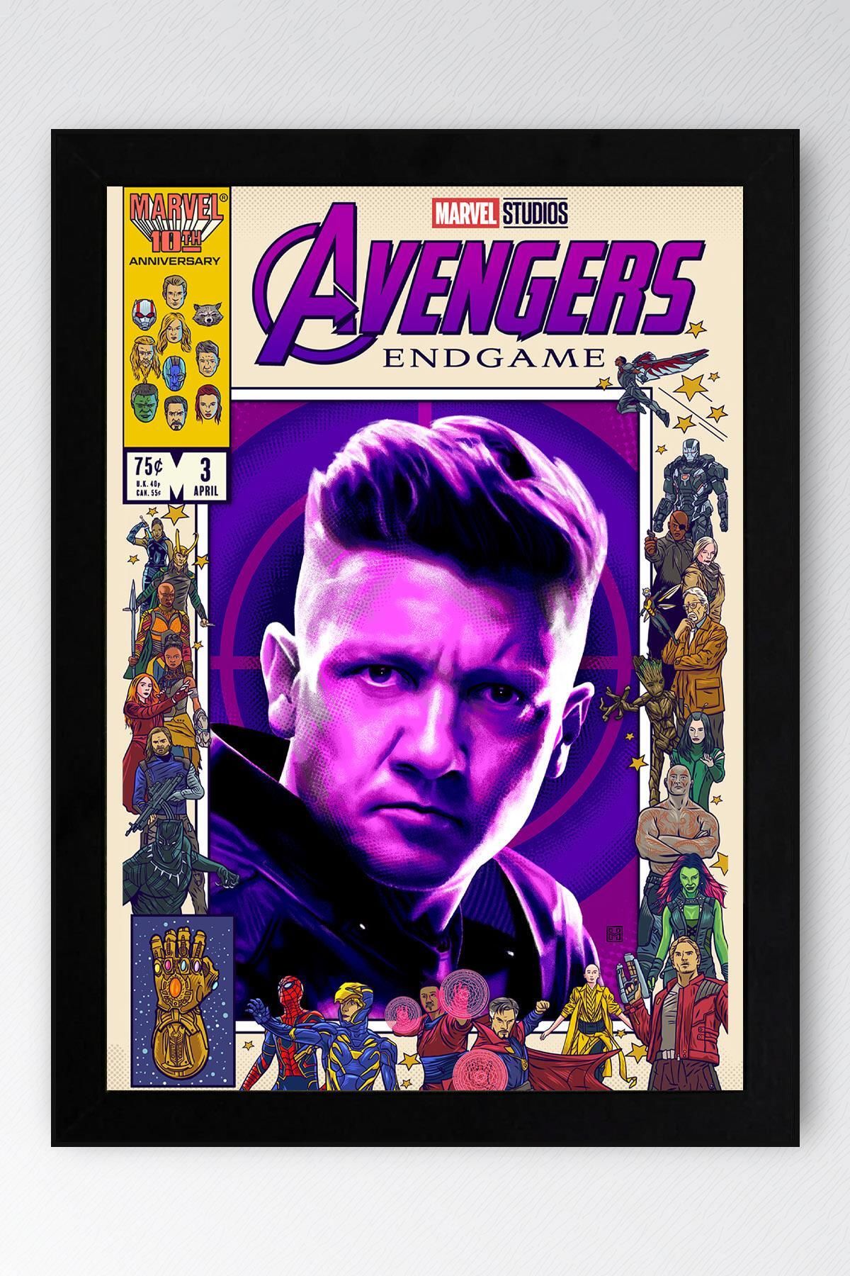 Saturn Hawkeye Çerçeveli Tablo - Marvel Avengers Çizgi Roman Kapağı Poster Tablo