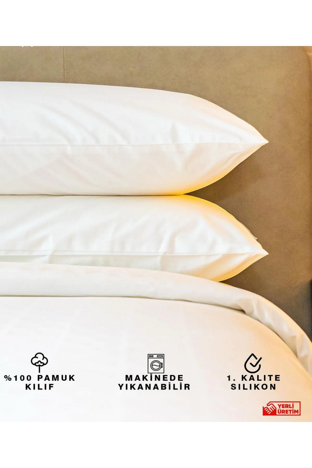 Madame Clean Home-2 Pieces Antiallergic Bead Silicone Pillow 50x70 1000 gr 2