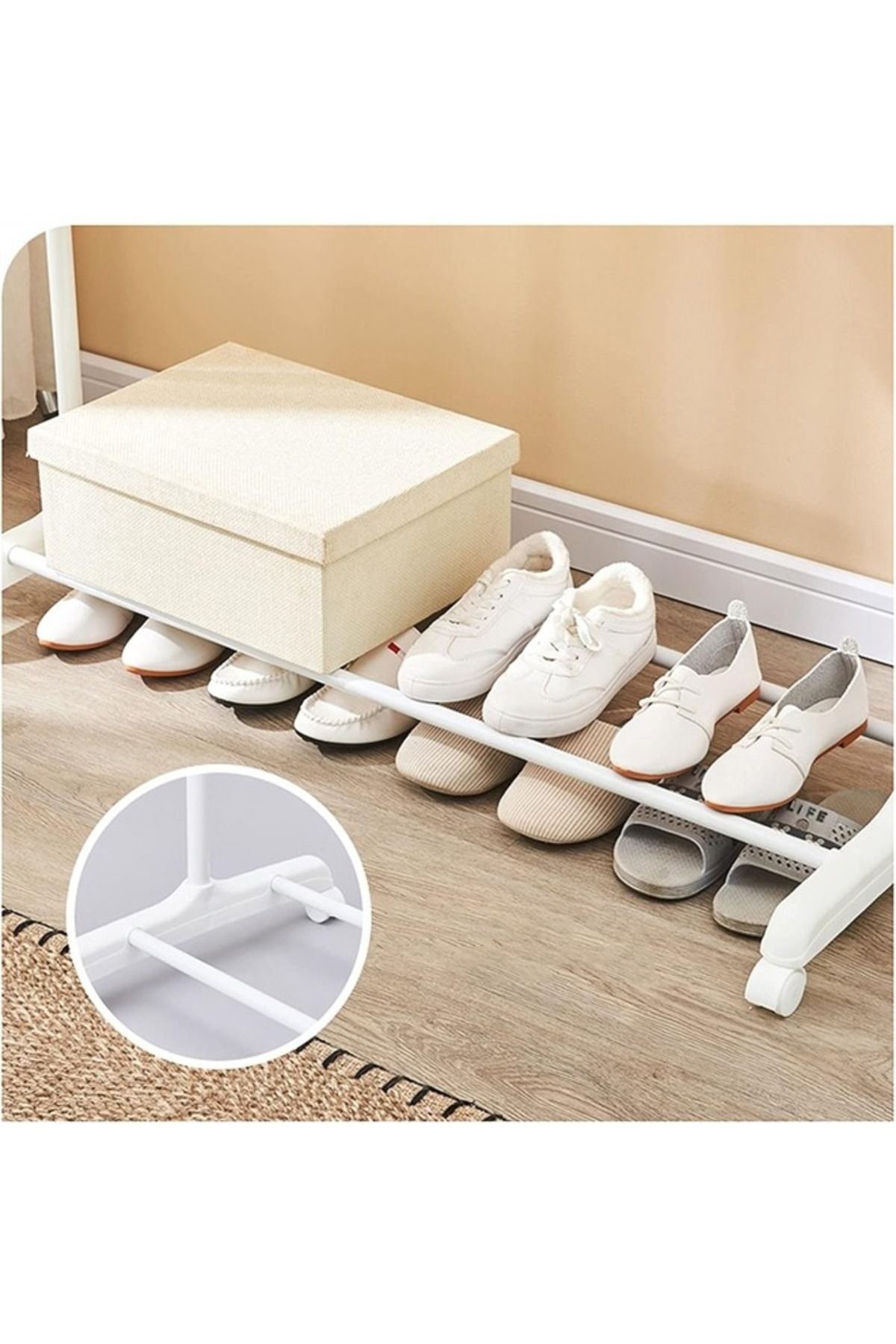 Cady One-Metal clothes hanger, organizer, and white clothes stand 3