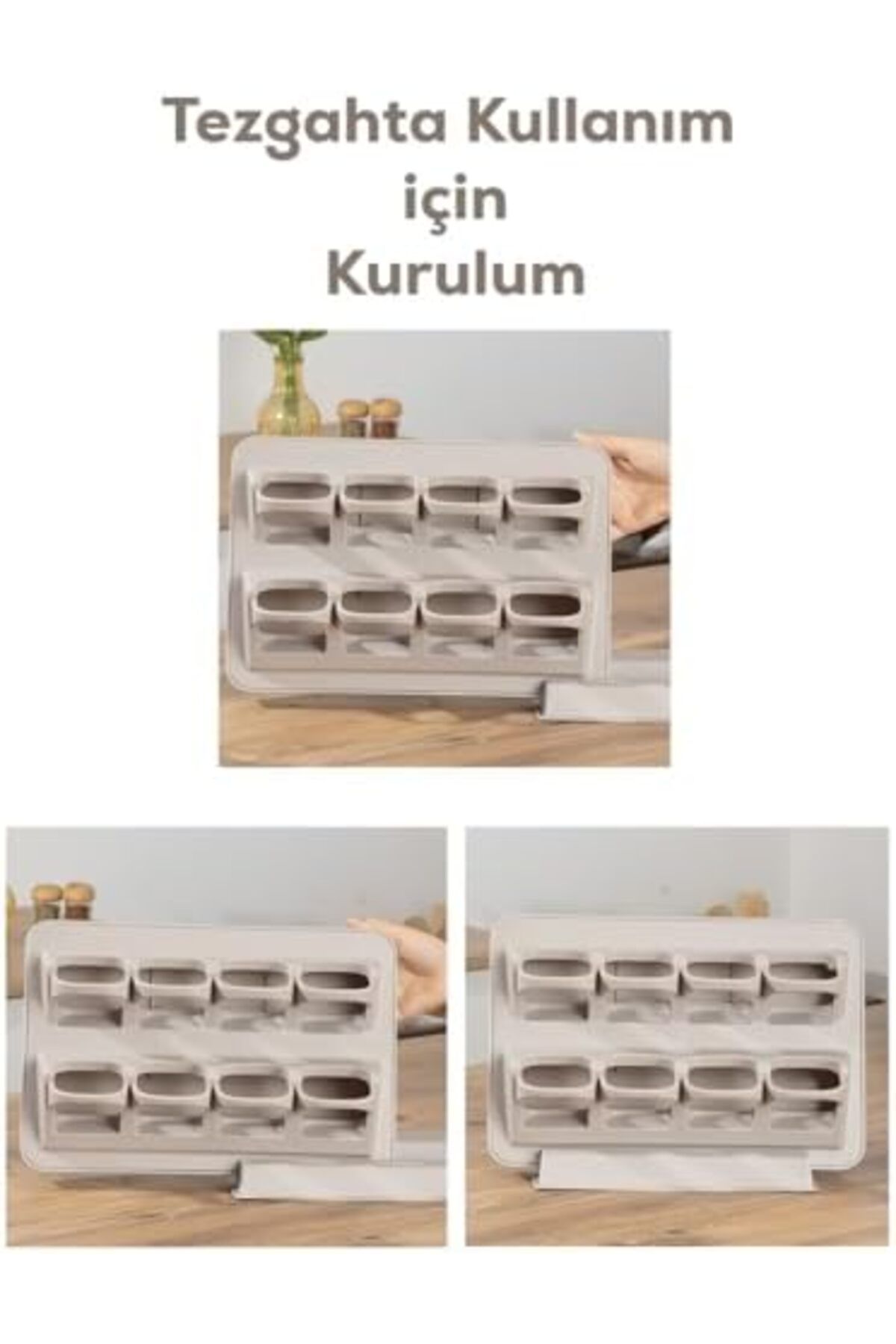 STOREMAX-Jvnnastore 1123 8'Li Stand Slide Spoon 360 °   Spice Rack Set with Rotating Lid and Label 2