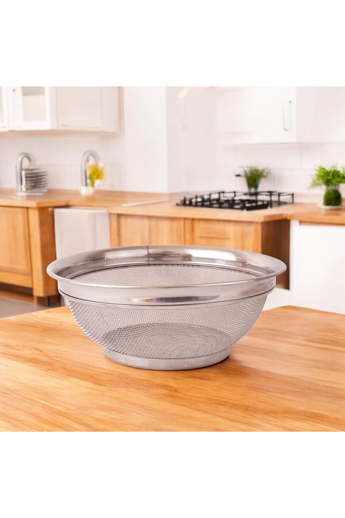 STOREMAX srh Paslanmaz Çelik Kulpsuz Süzgeç 22cm, Paslanmaz Pirinç Süzgeci, Paslamaz Çelik Mutfak Süzg