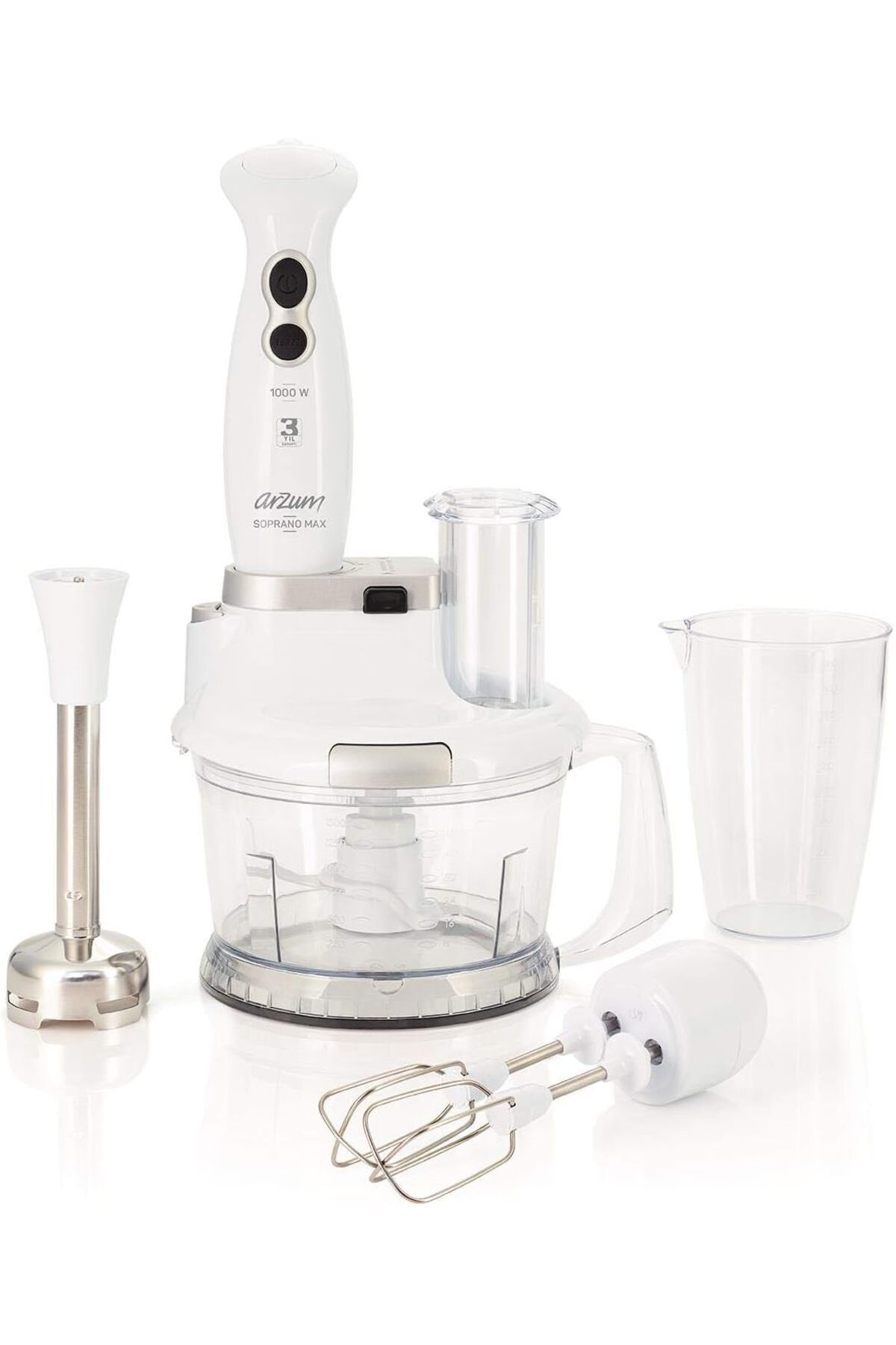 MCreative AR1004 Blender Seti, 800ml ve 1.5L Hazne, 1000W, Beyaz