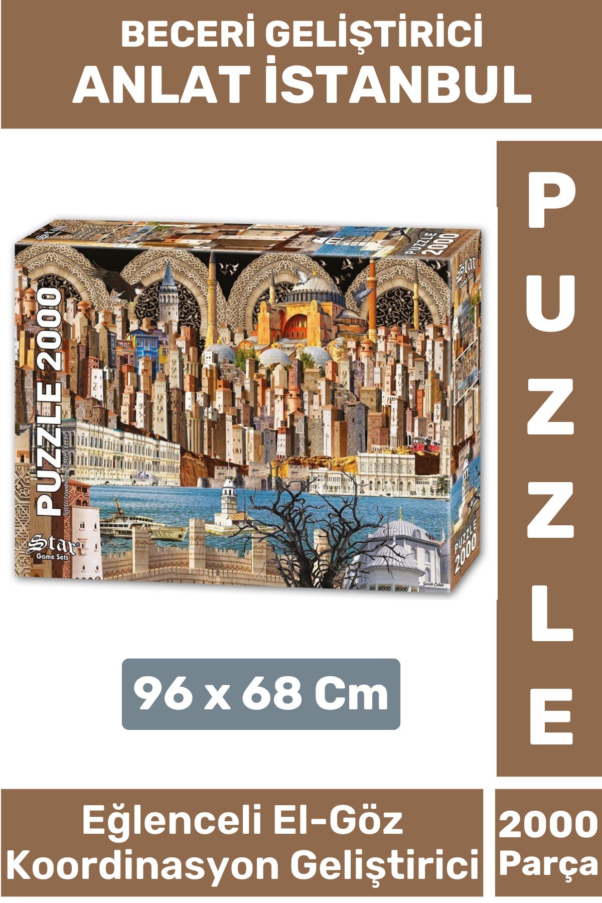 Wintoup Premium Eğlenceli El Göz Koordinasyon Hafıza Beceri Geliştirici 2000 Parça PUZZLE ANLAT İSTANBUL