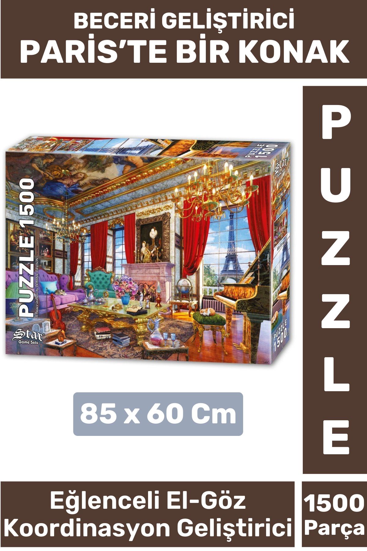 Wintoup Premium Eğlenceli El Göz Koordinasyon Hafıza Beceri Geliştirici 1500 Parça PUZZLE PARİS'TE BİR KONAK