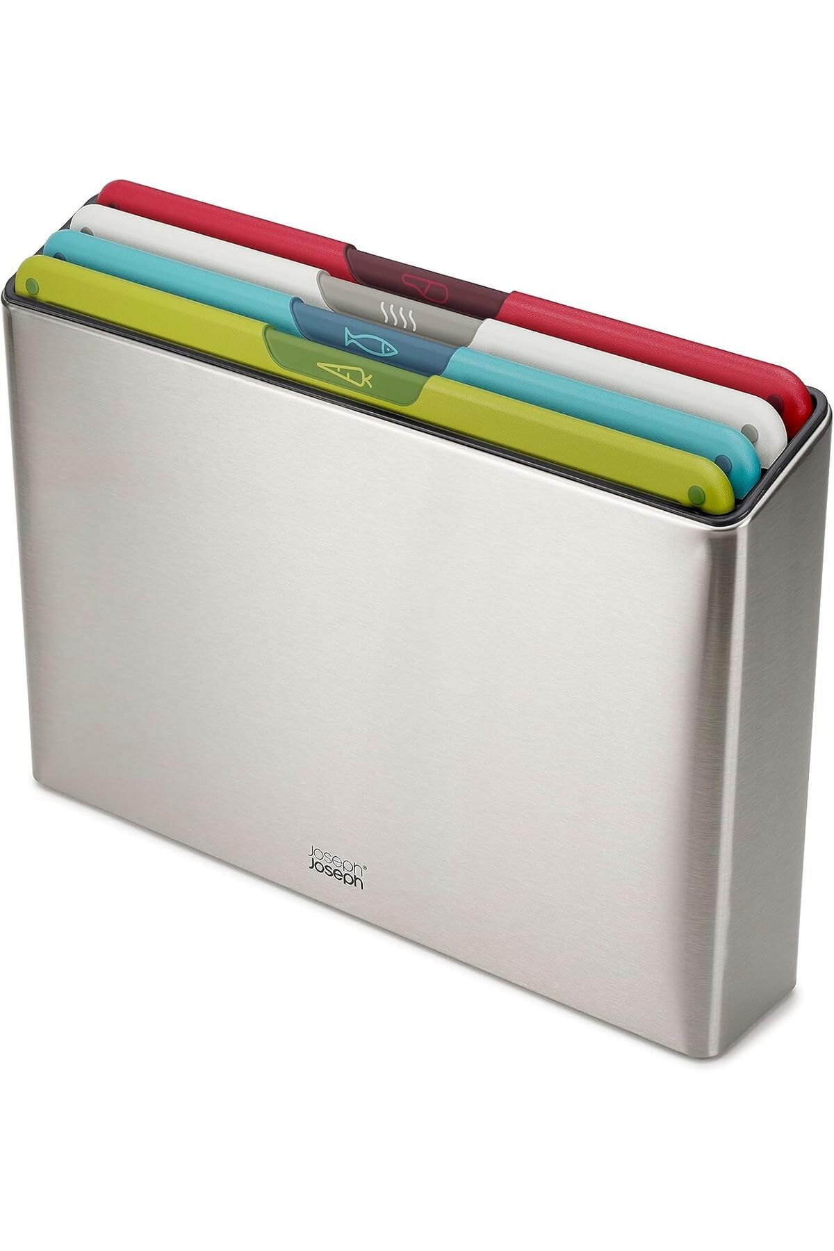 STOREMAX nffashopm Joseph Folio Icon kesme tahtası seti, saklama kutulu, kaymaz, renk işaretli, 4 parça, b
