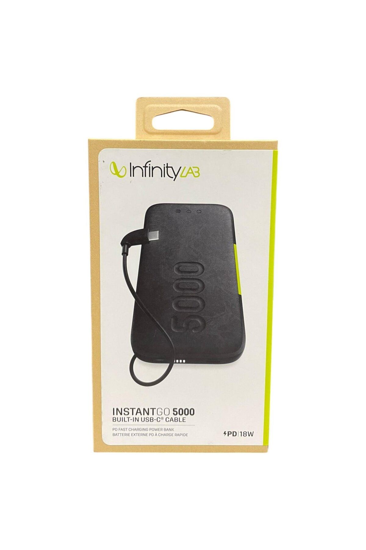 INFINITY L. InstantGo Powerbank 5000 mAh, USB-C, Siyah