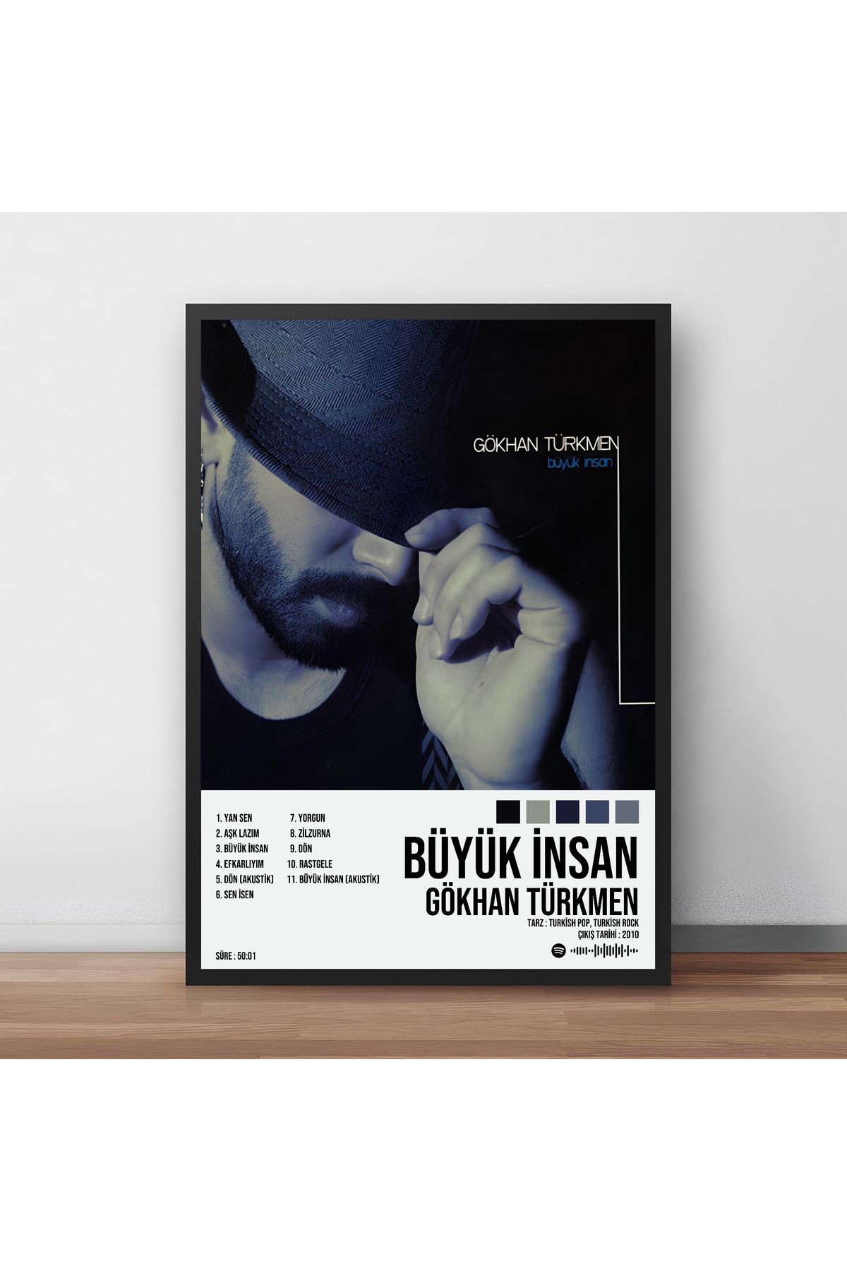 Orendart Gökhan Türkmen - Büyük İnsan Spotify Albüm / Çerçeveli şarkı Poster Tablo