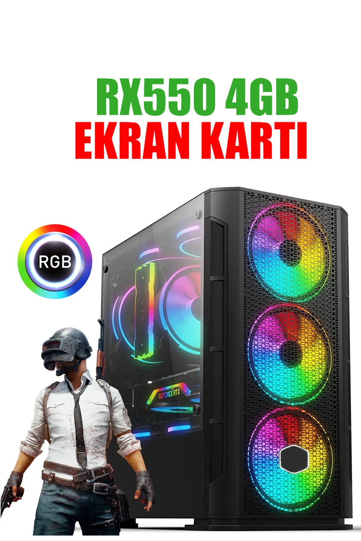 Dmc N266 (PUBG,GTA 5) İ5 4460 (4.Nesil) 16gb Ram,256gb Ssd,4gb RX550,Oyuncu Masaüstü Bilgisayarı