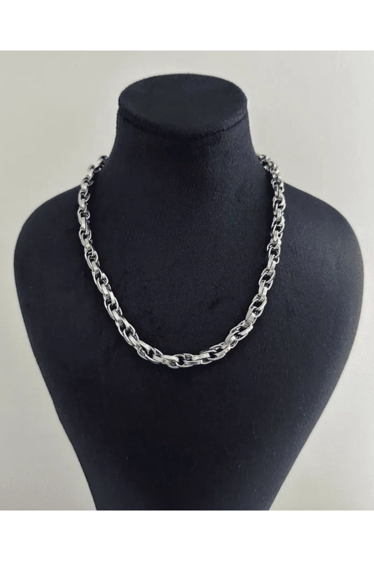 OVGO Stainless Steel Figaro Chain Necklace Thick 55CM