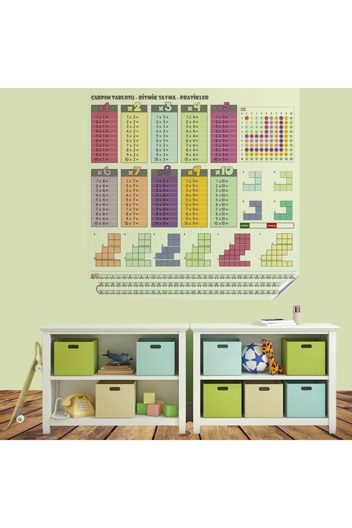 NEZADE STORE-جدول الضرب الملون الورقي الثابت مقاس 100 × 100 سم (4767) - Lisinya 2