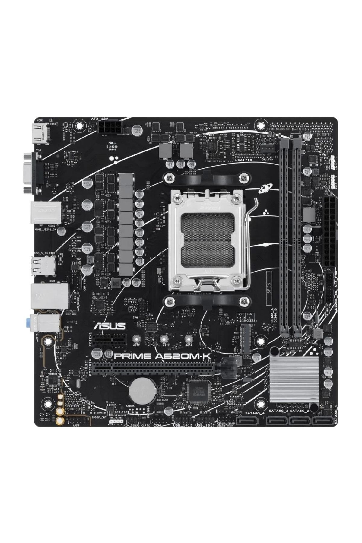ASUS-PRIME A620M-K AMD A620 AM5 DDR5 6400 mATX Motherboard 3