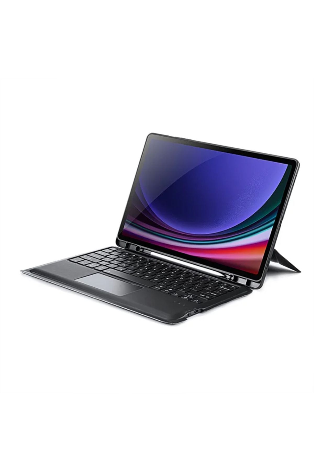 sanal trend Samsung Galaxy Tab S9 Ayrılabilir Bluetooth Klavye Touchpad Pu Deri Kılıf