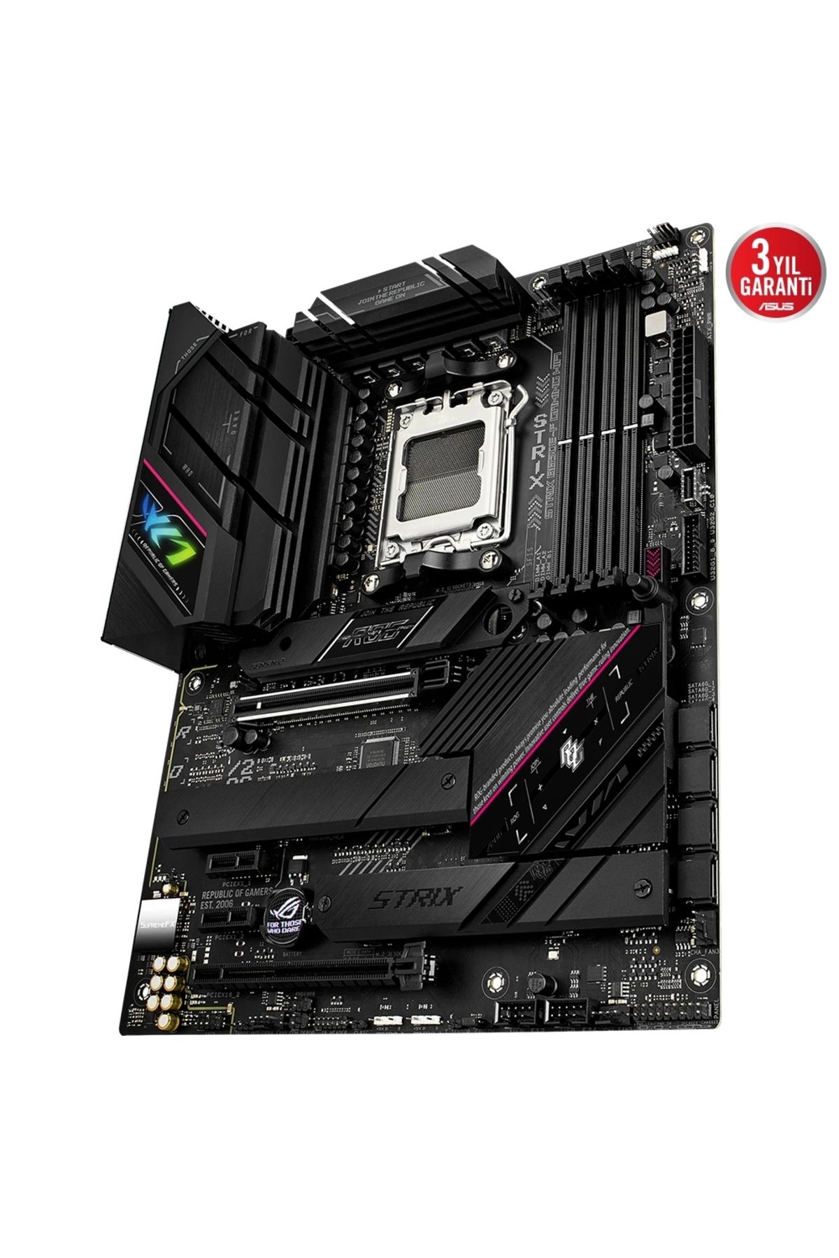 ASUS-Rog Strix B650E-F Gaming Wifi - Amd B650 Am5 Ddr5 6400 Dp HDMI 3X M2 Usb3.2 Ax + Bt Aura Rgb 3