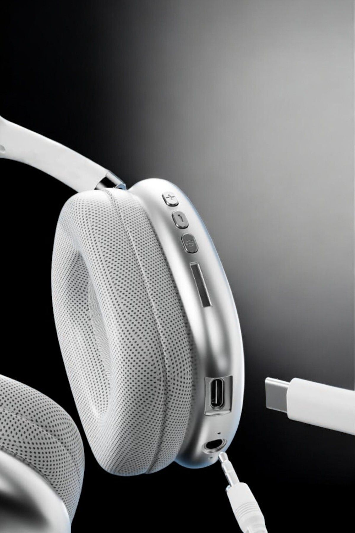 Boskord P9 Air Max Kablosuz 5.0 Mikrofonlu Bluetooth Kulaklık Beyaz Yüksek Ses Kaliteli