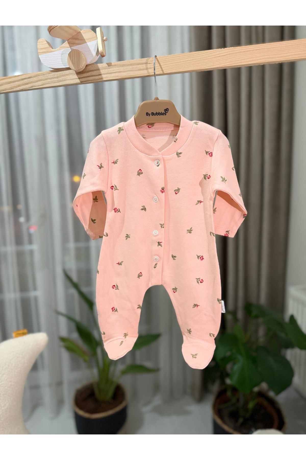 Bebessi Çiçek Desenli Kız Bebek Body