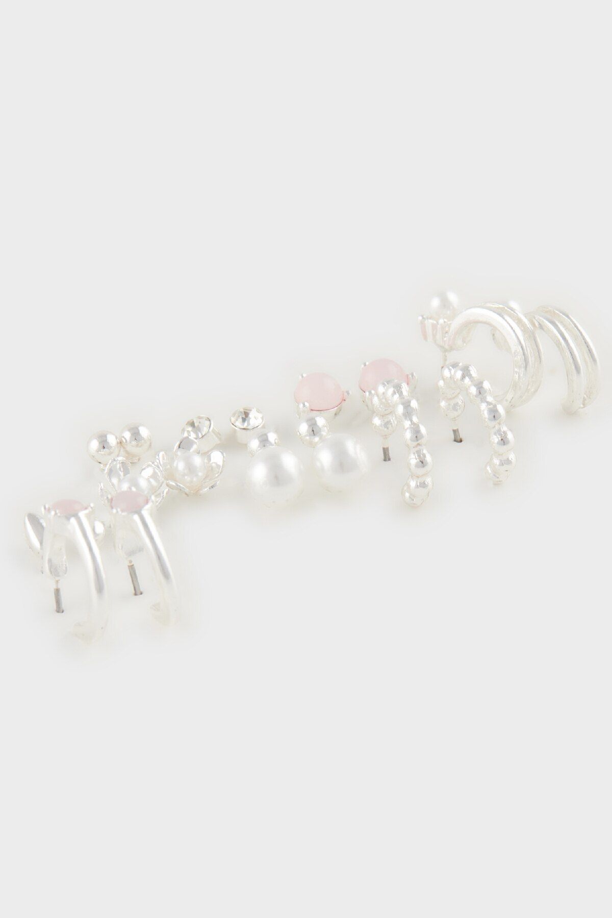 DeFacto-9-teilige Silberohrringe für Damen E4432axns 1