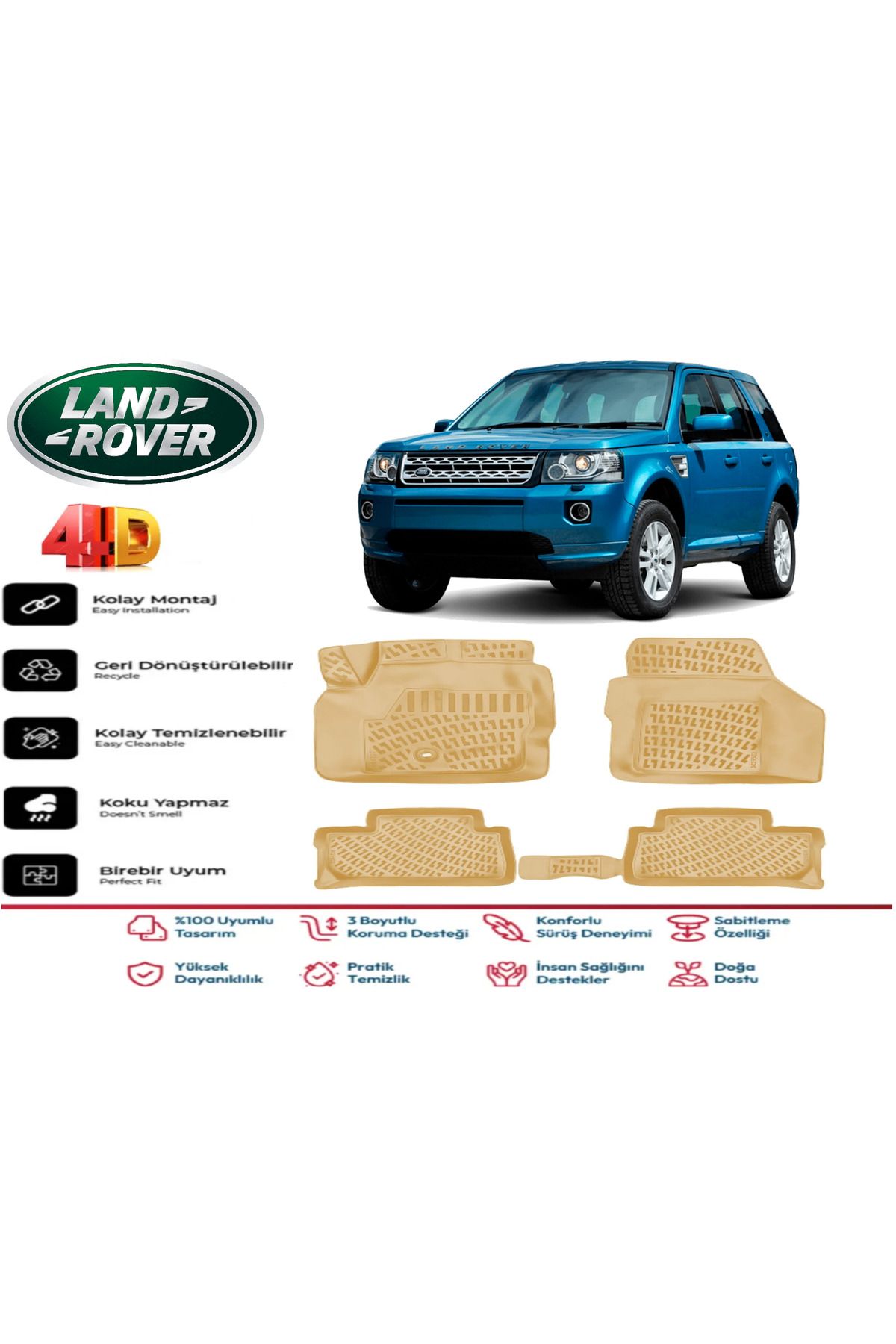 ko kaliteoto Land Rover Freelander 2 2011 Model Uyumlu Bej Paspas Takımı