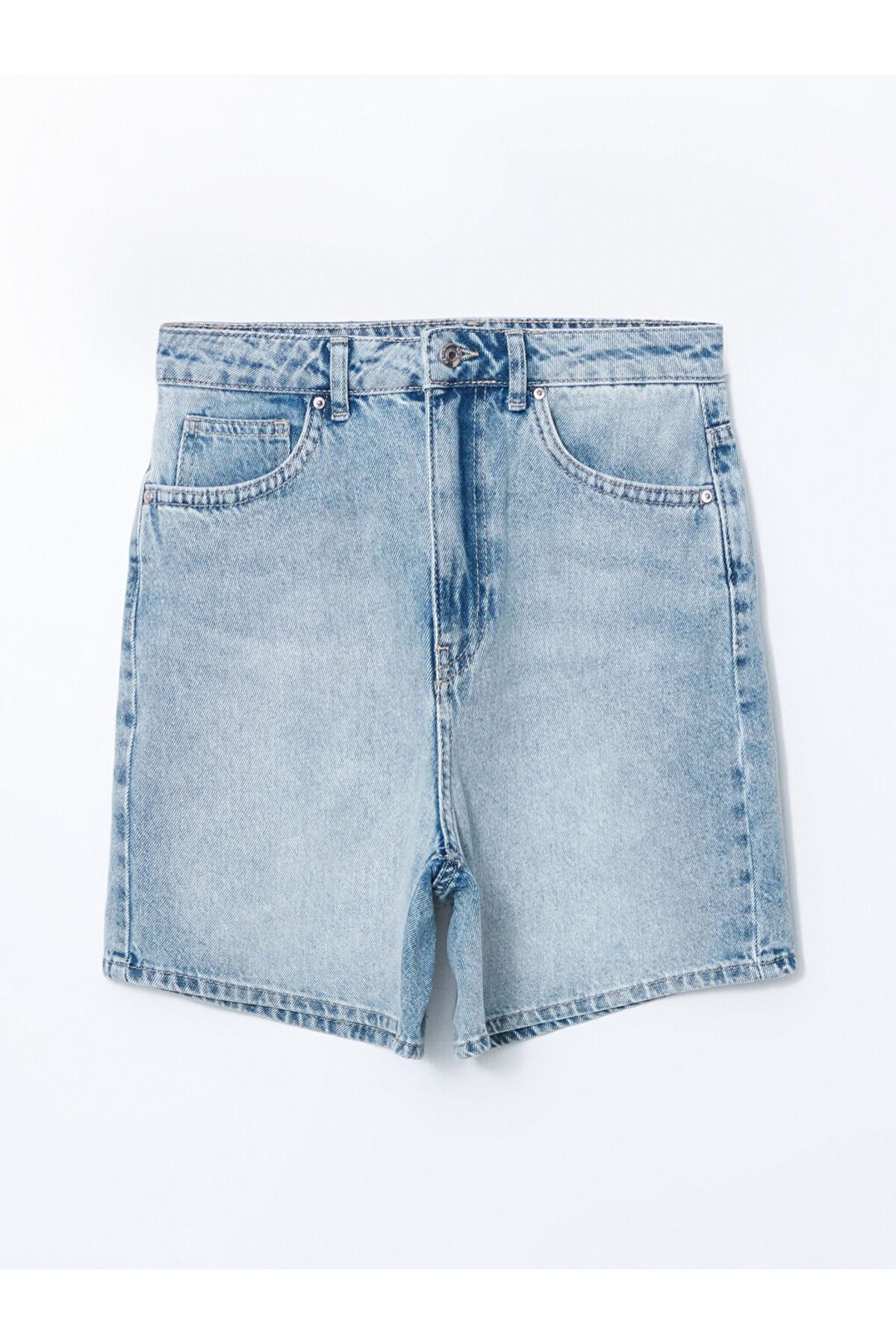 LC Waikiki Yeni Sezon Yuksek Bel Mom Fit Kadin Jean Sort - S5HD10Z8
