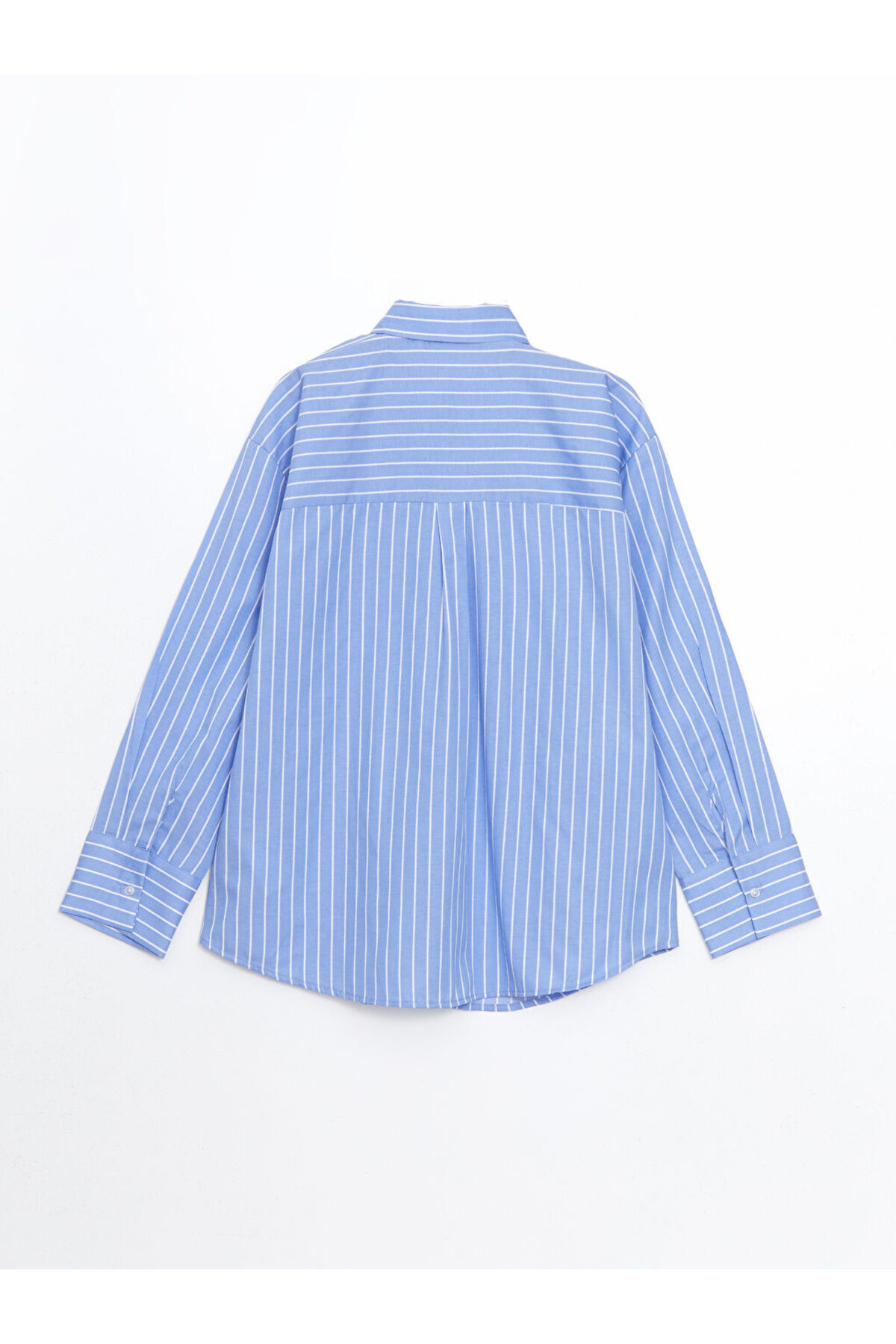 LC Waikiki-Lcw Comfort Blue Floral Oversize Poplin Women's Shirt 8